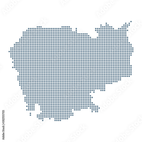 Cambodia Map - Vector Pixel Solid Contour