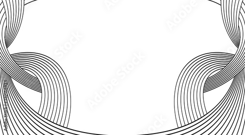 black and white curved line stripe background.