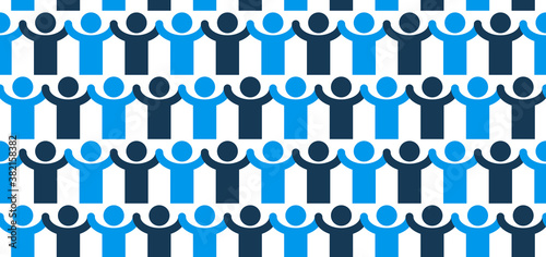 Man icons seamless background, friends friendship endless pattern with simple man signs.