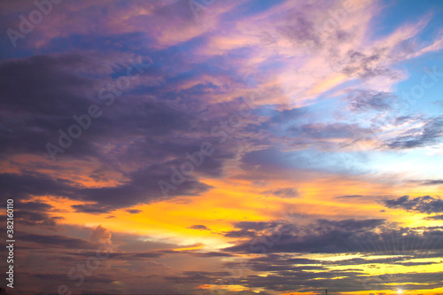sunset in the sky © Thongtu