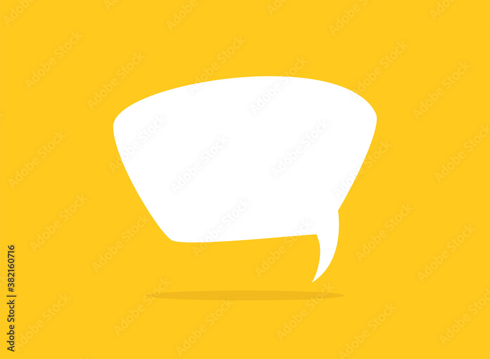 white chat speech bubble with shadow on yellow background. white chat speech bubble with shadow on yellow background.