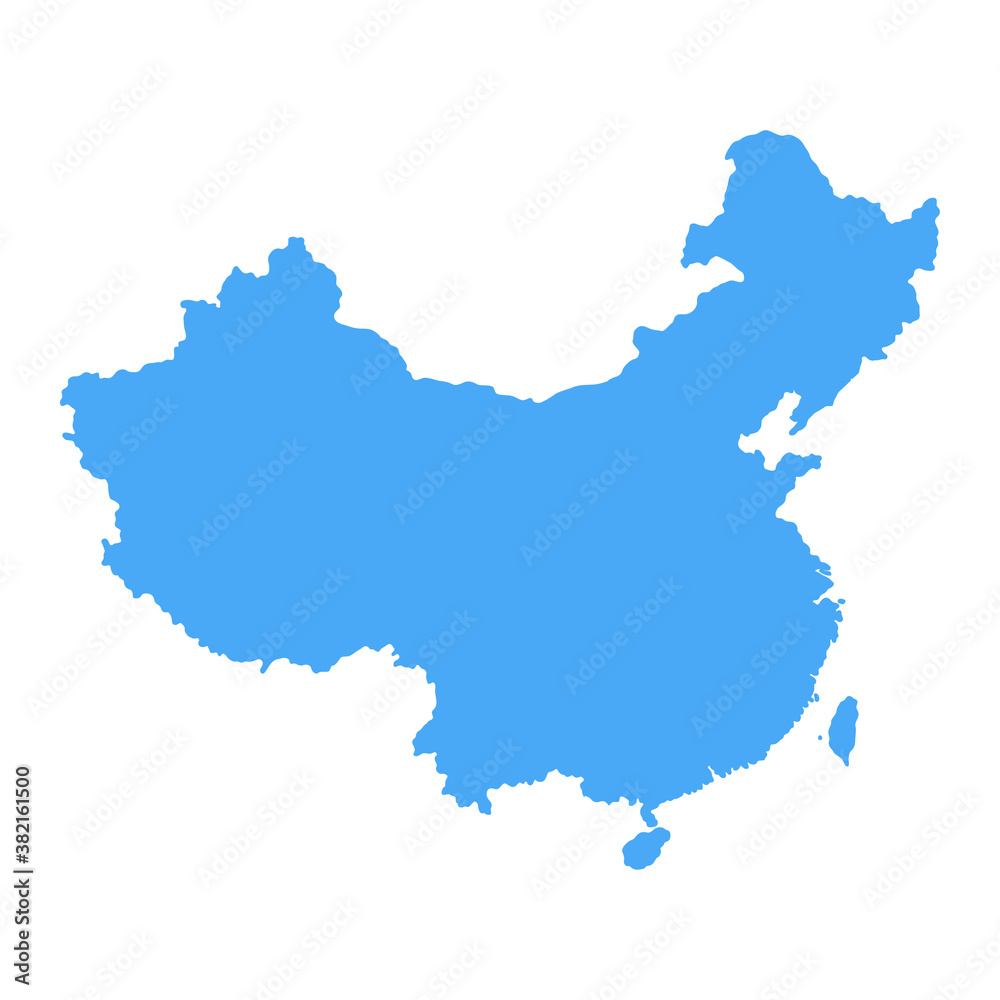 Obraz premium China Map - Vector Solid Contour