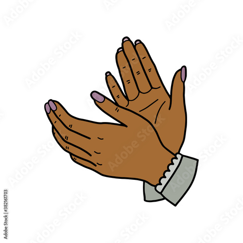 Claps of hands, applause. Vector illustration in the cartoon style, isolated on a white background. Business concept. Design element.