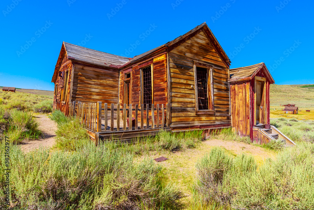 Ancient 1800s house in Bodie state historic park, Californian Ghost Town. Bodie state historic park, California, United States of America. Ancient 1800s house in Bodie state historic park, Californian Ghost Town. Bodie state historic park, California, United States of America.