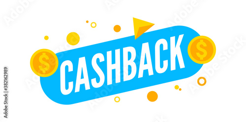 Cash back offer banner design. Promotion refund cashback money sale poster