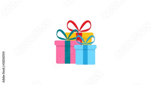 animation of gift icon on white background. 4k video	
