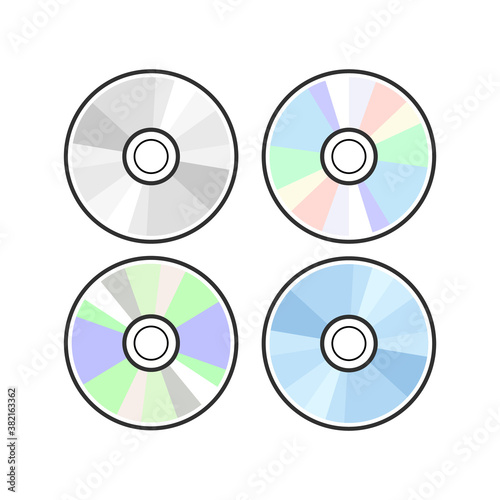 CD DVD icon disc vector blank illustration. Compact disk dvd music audio