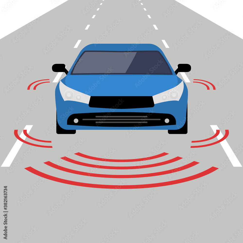Autonomous car icon drive sensor. Digital autonomous vehicle car self ...