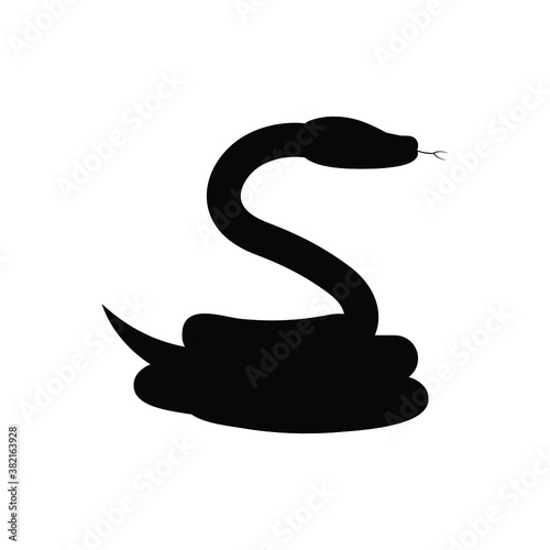 Snake Silhouette Vector Design Illustration.