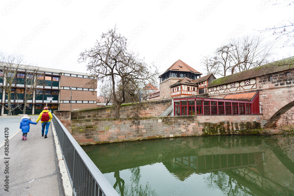Bridge and House Nuremberg Germany Winter