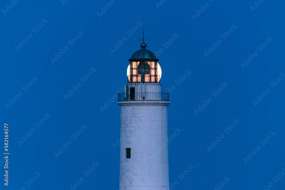 Lighthouse with the fullmoon in the background