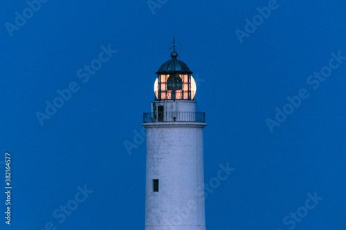 Lighthouse with the fullmoon in the background
