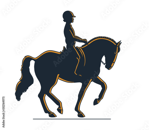 Equestrian dressage logo vector