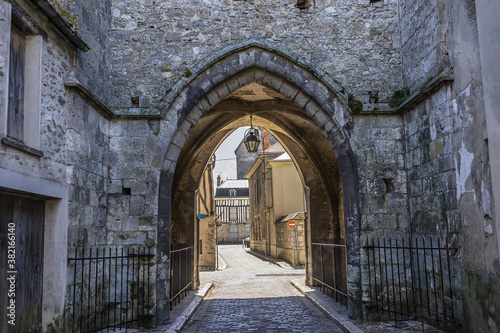 View Tour Notre-Dame-du-Val at end of rue Notre-Dame - tower is only surviving vestige of Notre-Dame-du-Val collegiate church, destroyed during French Revolution. Provin, France. © dbrnjhrj