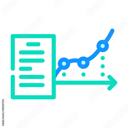 report analysis color icon vector flat illustration