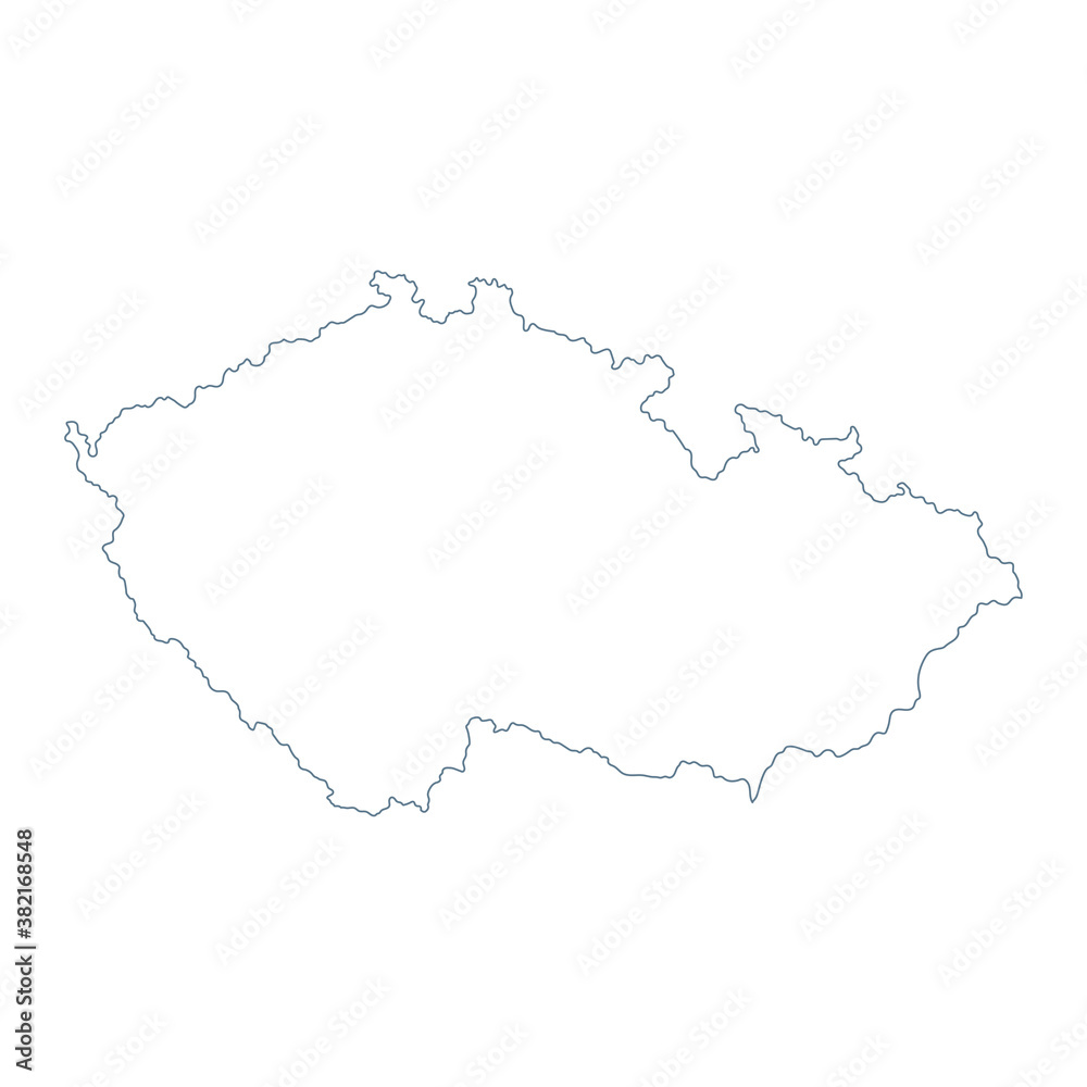 Czech Republic Map - Vector Contour illustration