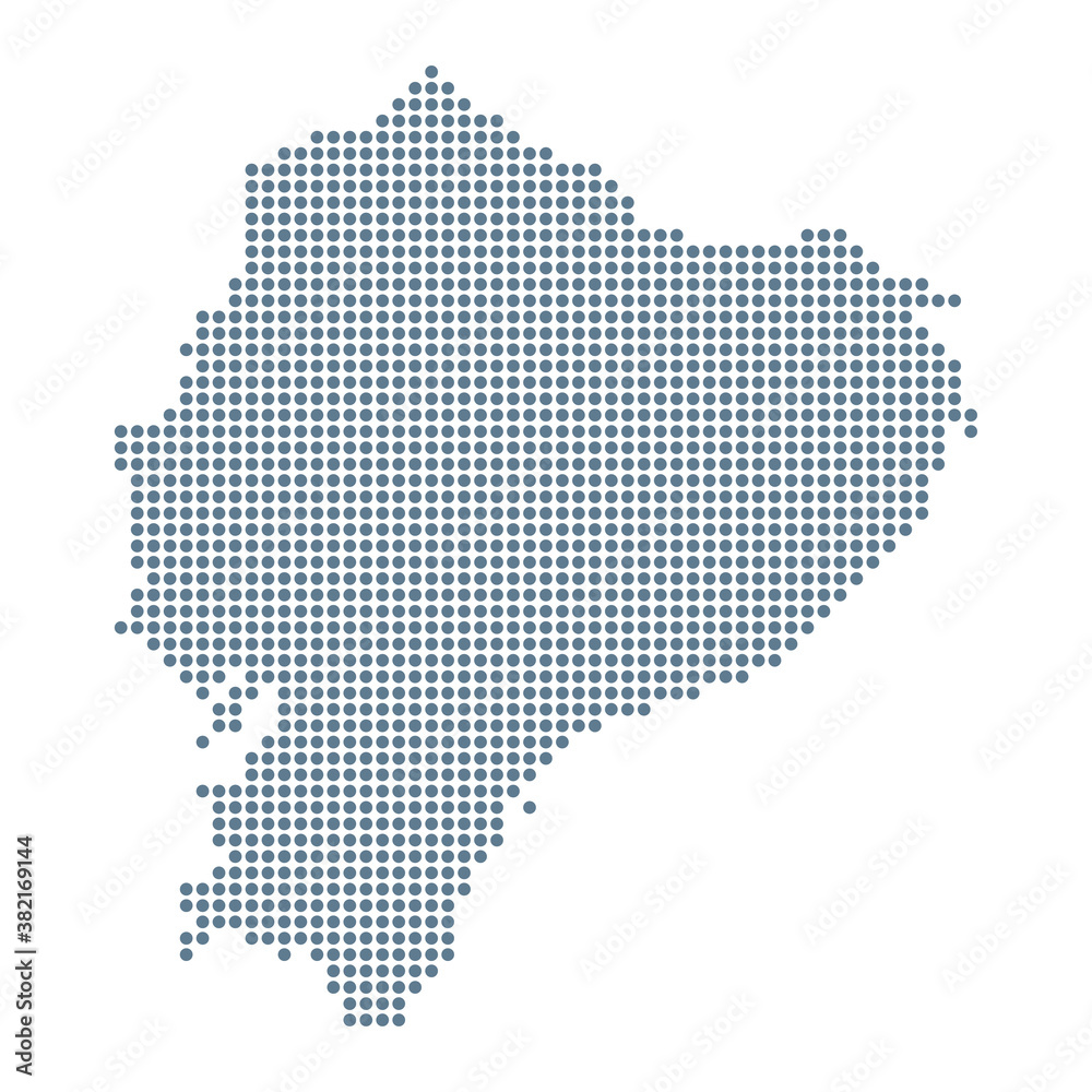 Ecuador Map - Vector Pixel Solid Contour