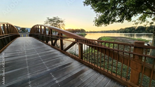 wooden bridge in the morning
