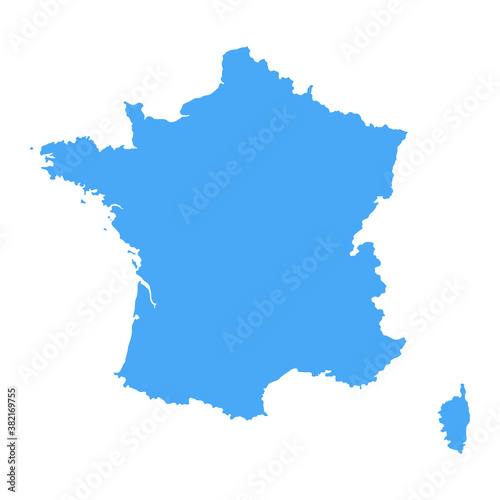 France Map - Vector Solid Contour