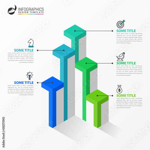 Infographic design template. Creative concept with 5 steps photo