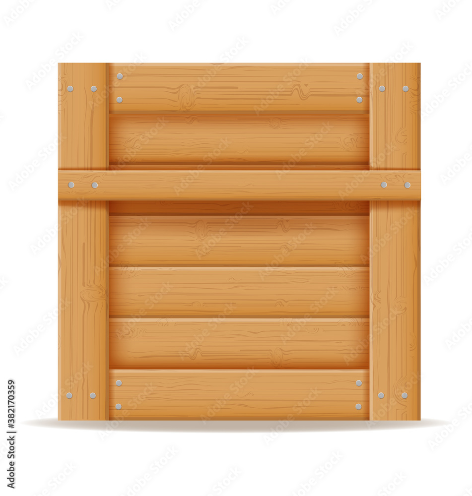 wooden box for the delivery and transportation of goods made of wood cartoon stock vector illustration