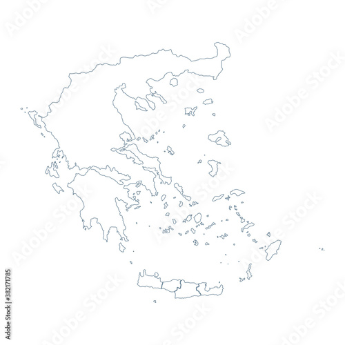 Greece Map - Vector Contour illustration
