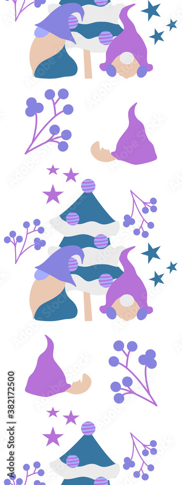 Cute vector gnomes in a Christmas decor, perfect to use on the web or in print