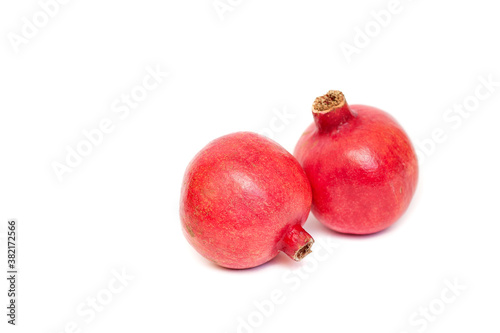 red pomegranate on white background