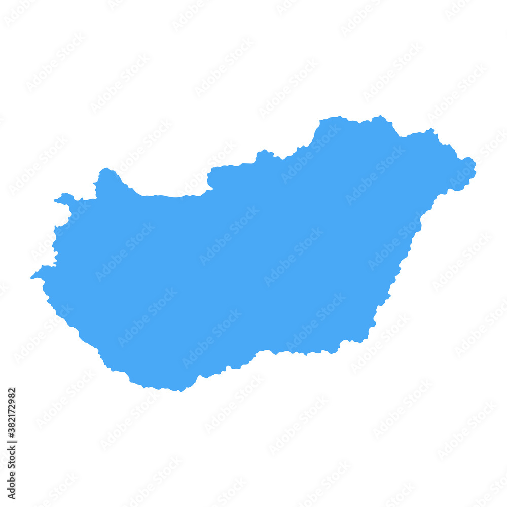 Fototapeta premium Hungary Map - Vector Solid Contour