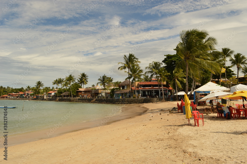 The perfect beaches on the paradise island of Morro do Sao Paolo in Brazil