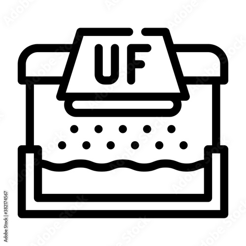ultraviolet water treatment line icon vector illustration