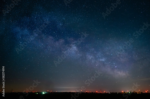 Milky Way over farmland in Michigan