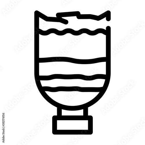 water filtration through sand and coal line icon vector illustration