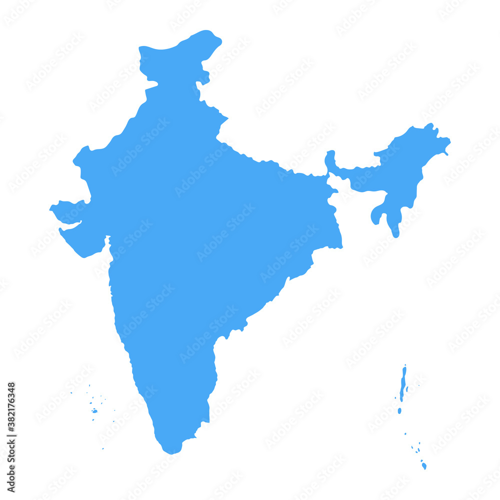 India Map - Vector Solid Contour