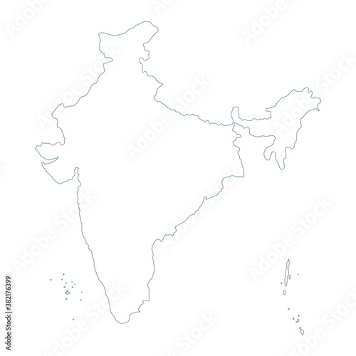 India Map - Vector Contour illustration