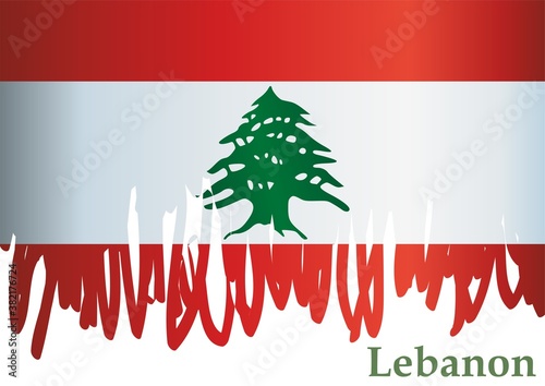 Flag of Lebanon, Lebanese Republic, Bright, colorful vector illustration. photo