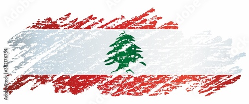Flag of Lebanon, Lebanese Republic, Bright, colorful vector illustration. photo