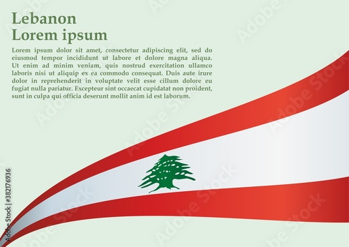 Flag of Lebanon, Lebanese Republic, Bright, colorful vector illustration. photo
