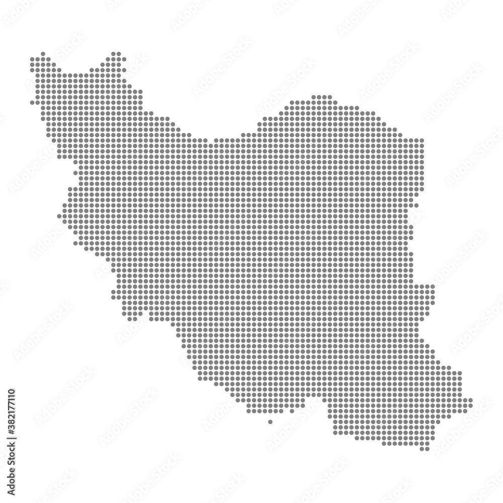 Iran Map - Vector Pixel Solid Contour
