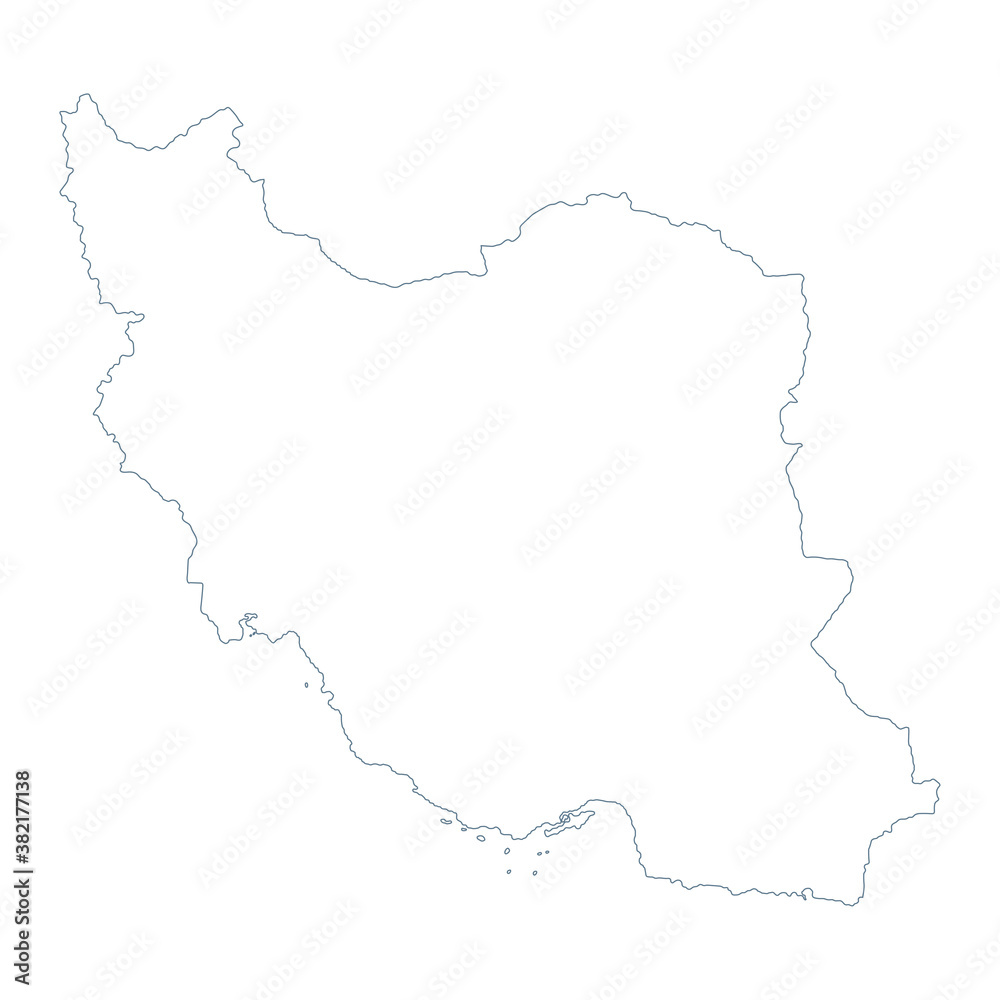 Iran Map - Vector Contour illustration
