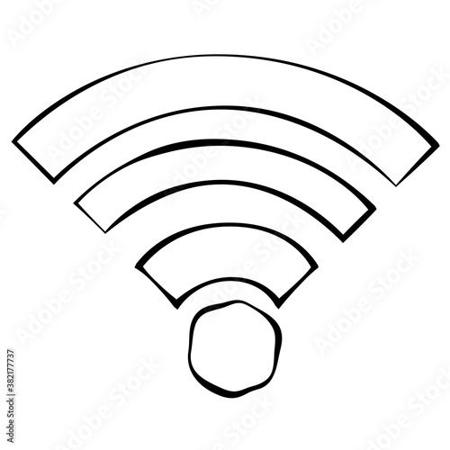 Wi-Fi signal drawing icon. Vector Wi Fi icon.