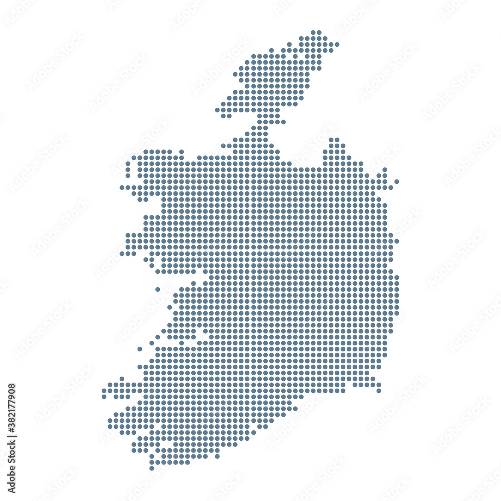 Ireland Map - Vector Pixel Solid Contour
