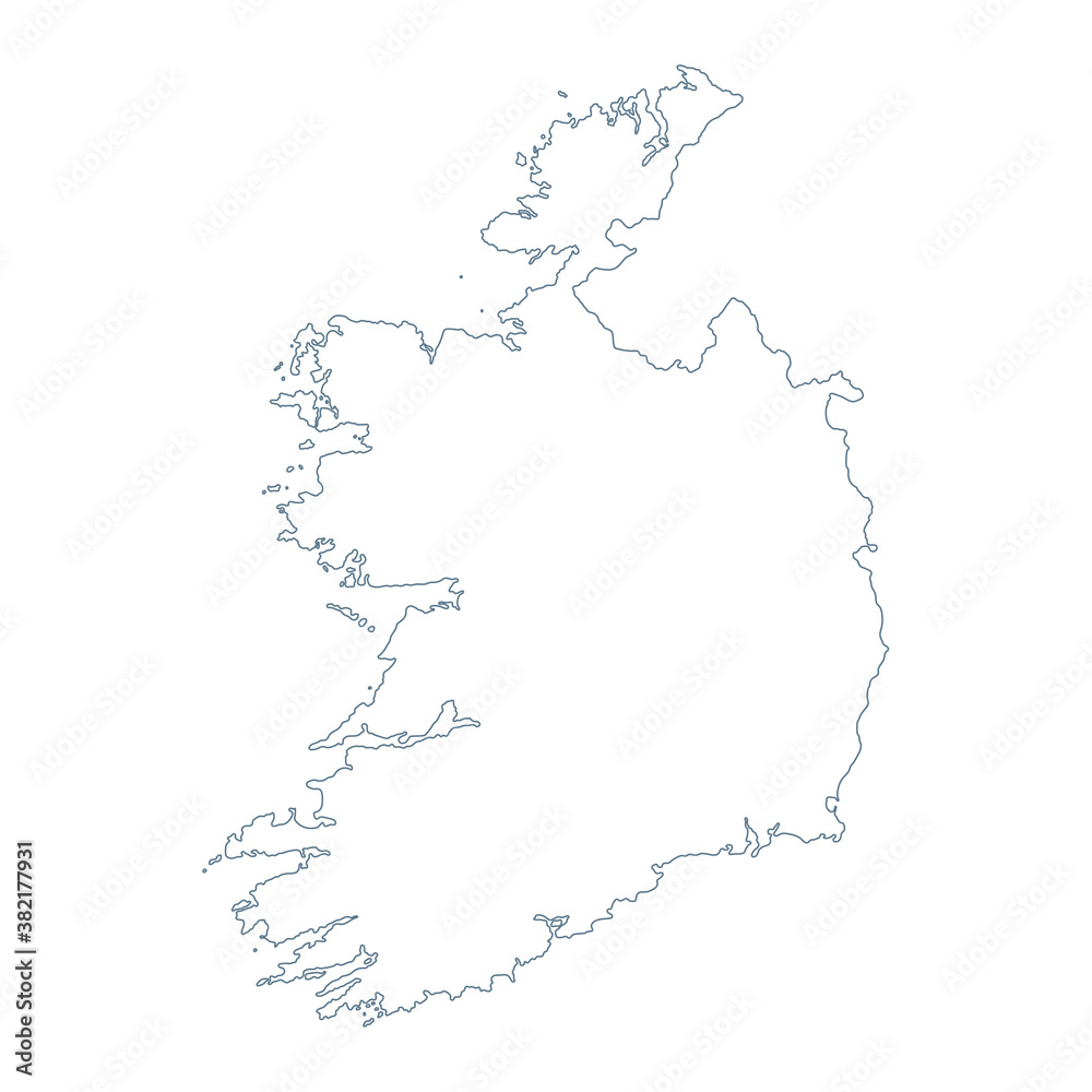 Ireland Map - Vector Contour illustration