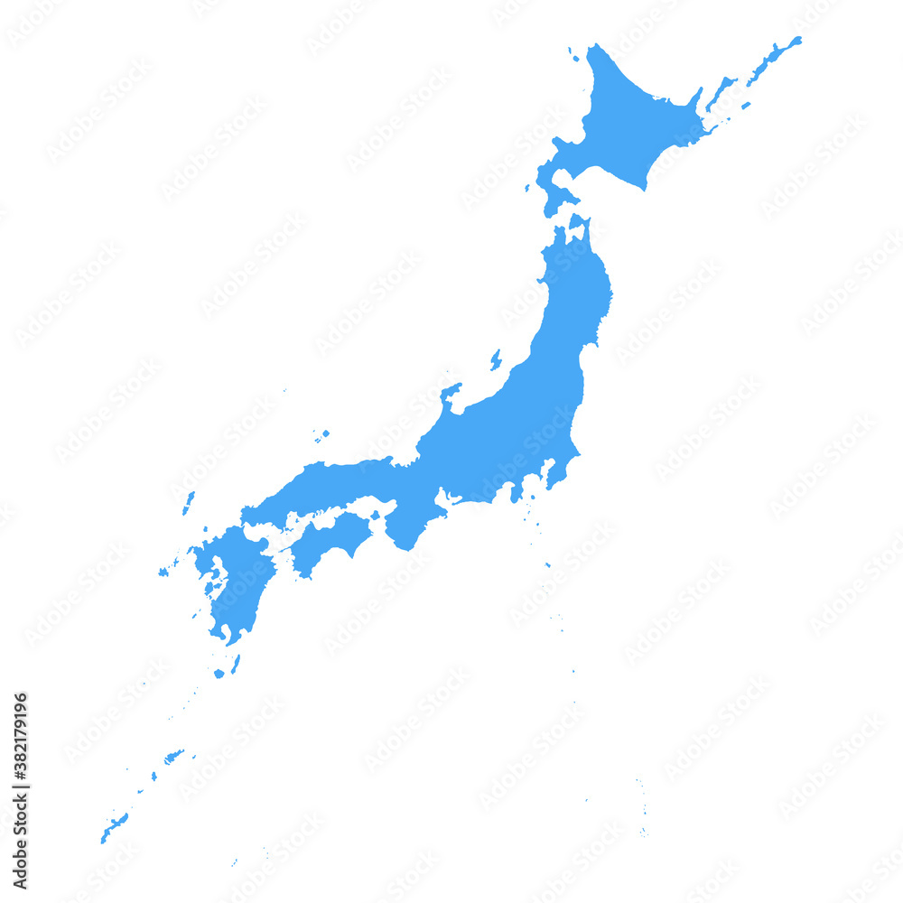 Obraz premium Japan Map - Vector Solid Contour