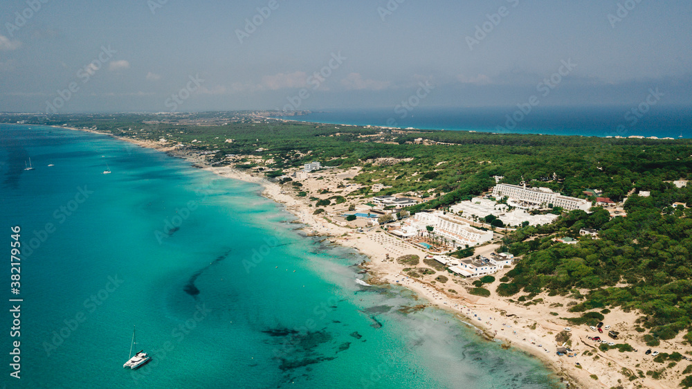 View of the Mediterranean sea in Formentera, Balearic Islands, Spain