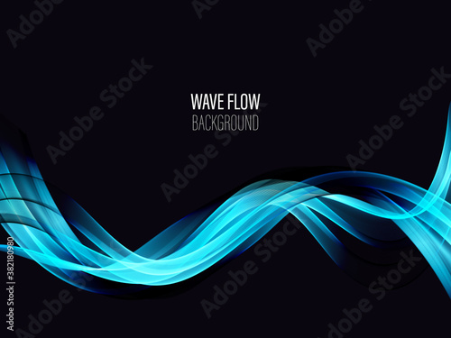 Blue smoke effect on the black background