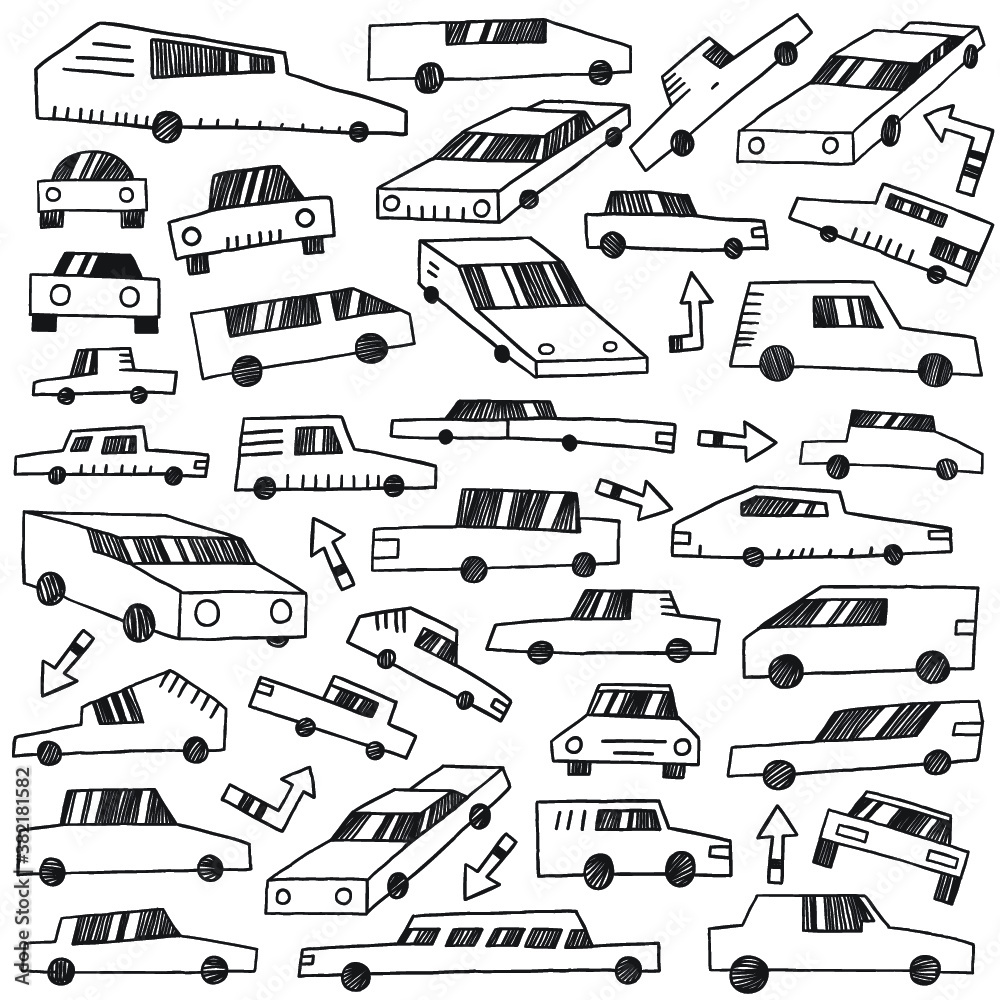 cars - doodles set