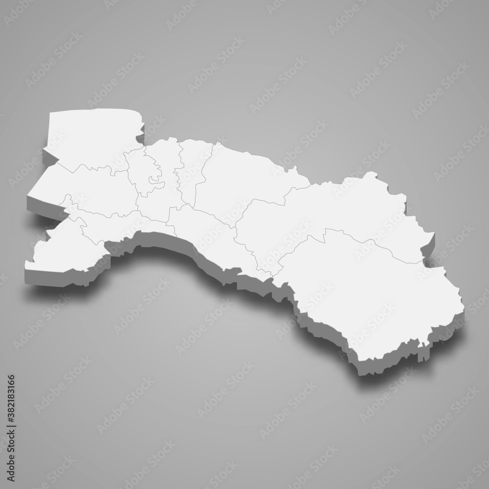 Fototapeta premium 3d map of Chachoengsao is a province of Thailand