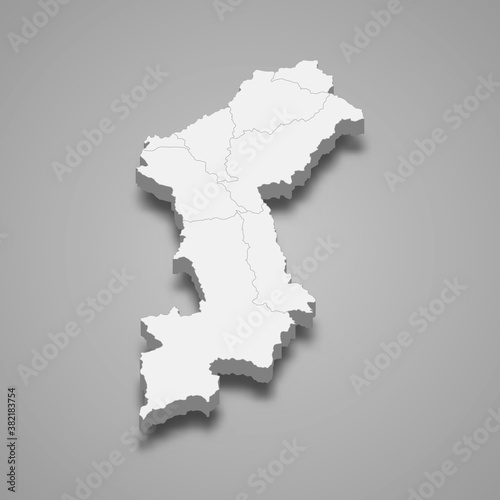 3d map of Lamphun is a province of Thailand