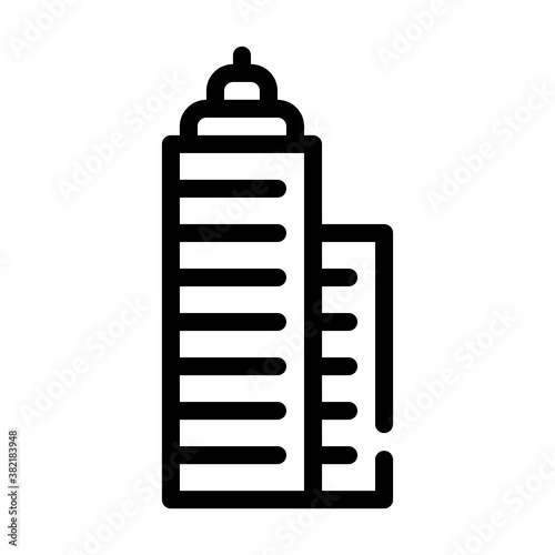 skyscraper building line icon vector black illustration